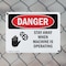 Signmission Stay Away When Machine Is Operating Danger Sign, Plastic, 14in W x 10in L, 2PK OS-2PACK-DS-P-1014-L-1700 - alternate 2